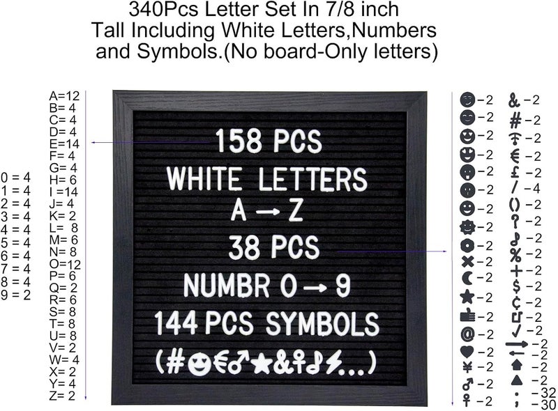 G GAMIT Felt Letter Board Letters Set, Pre-Cut 340pcs 7/8inch(0.875") White Letters Only(No Board Included) - Image 2